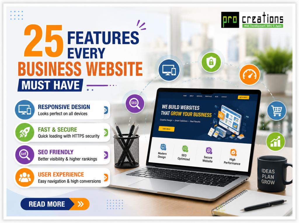 25 Features Every Business Website Must Have in 2026